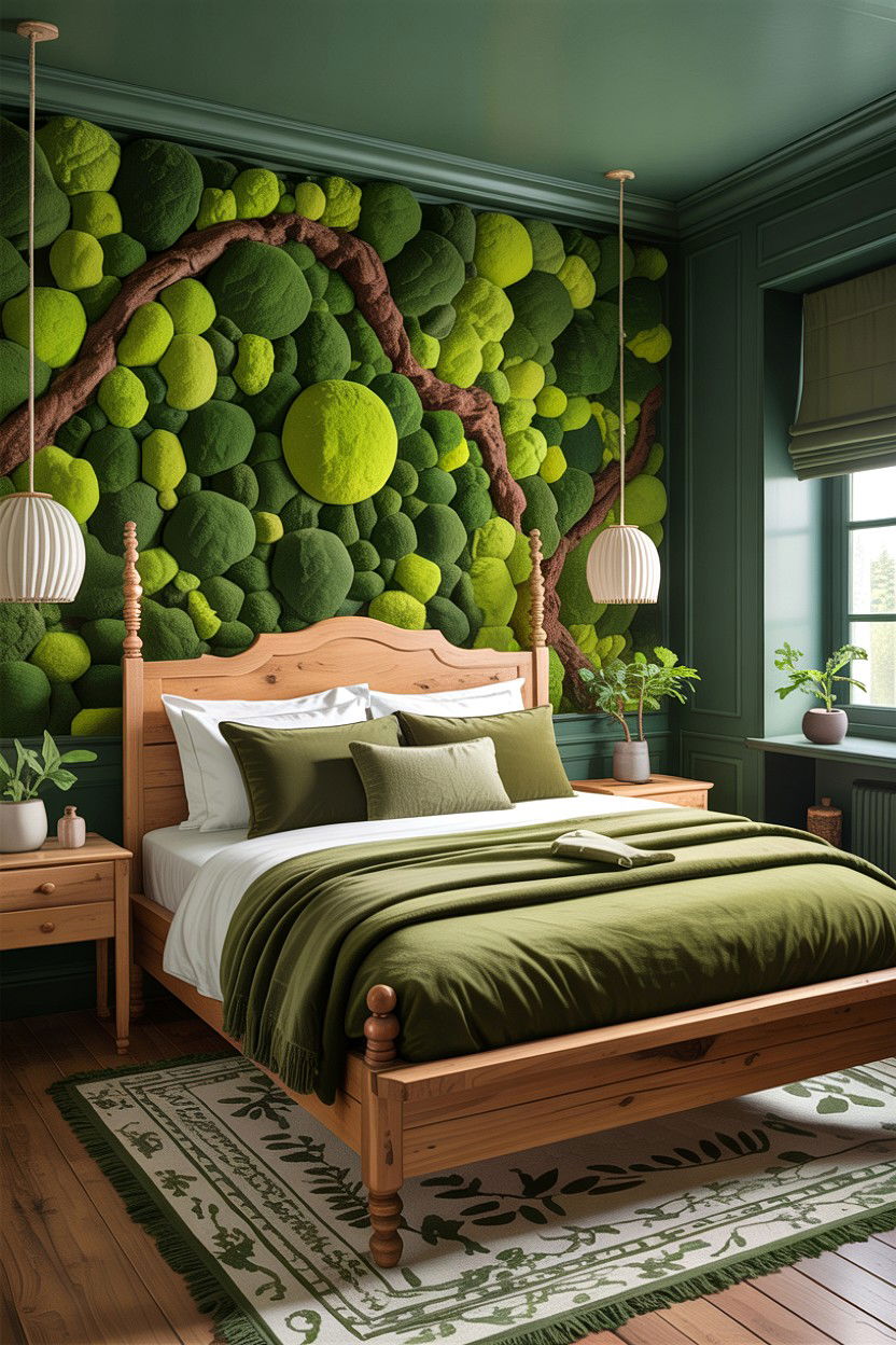 Mossy Green Bedroom - 30 fairy tale bedroom ideas