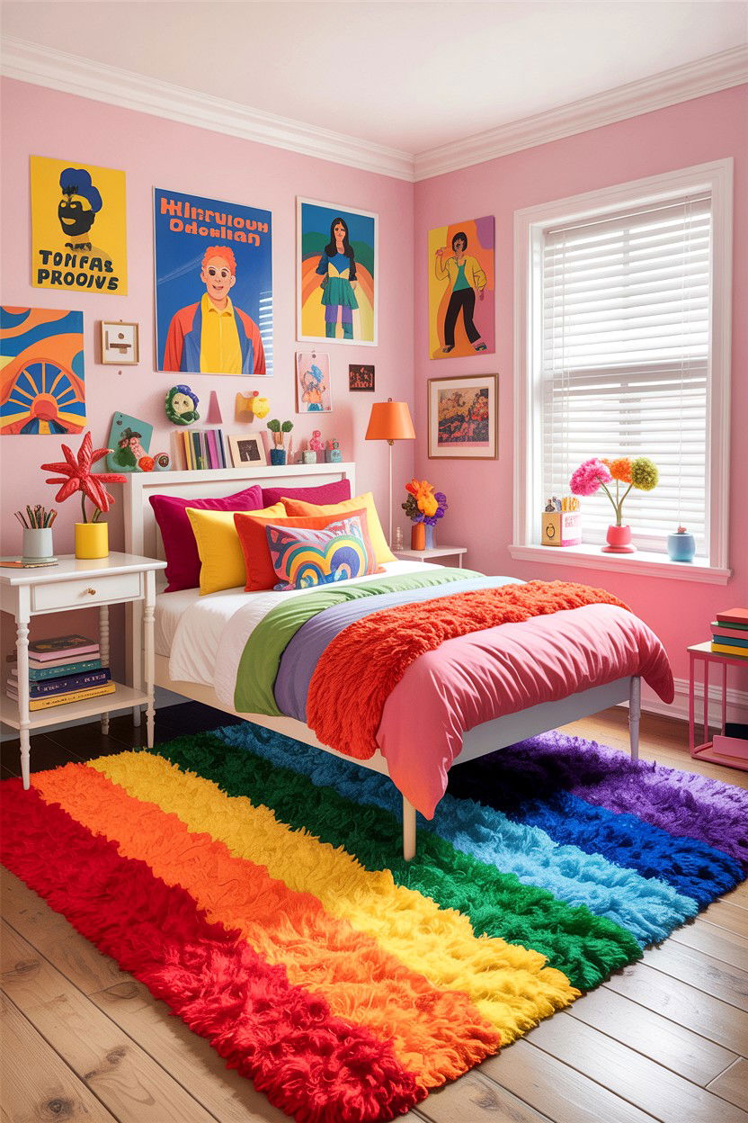 Multi Color Shag Rug - 30 bedroom shag rugs