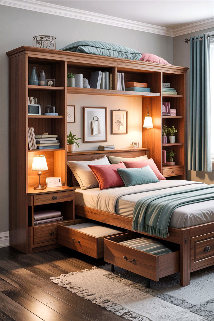 Multi Functional Bedroom Furniture - 30 first apartment bedroom ideas