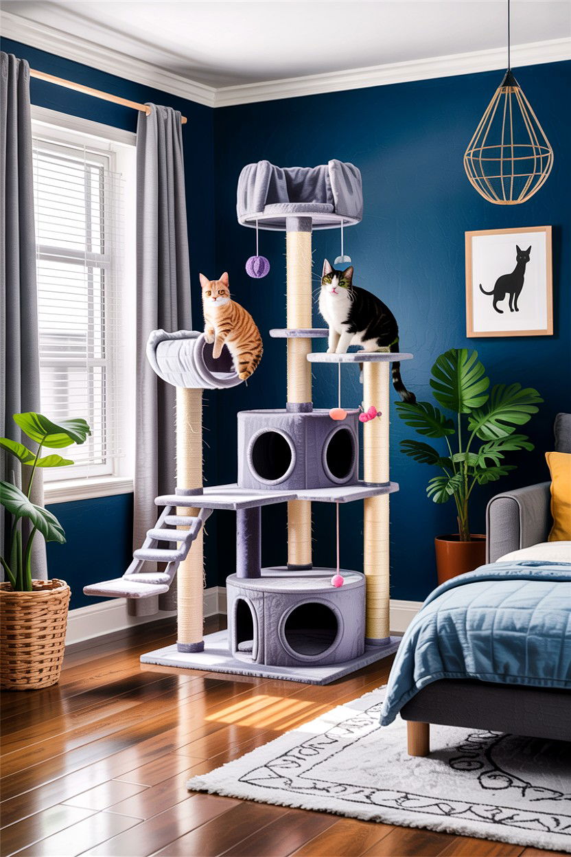 Multi Level Cat Activity Center - 30 cat tree bedroom ideas