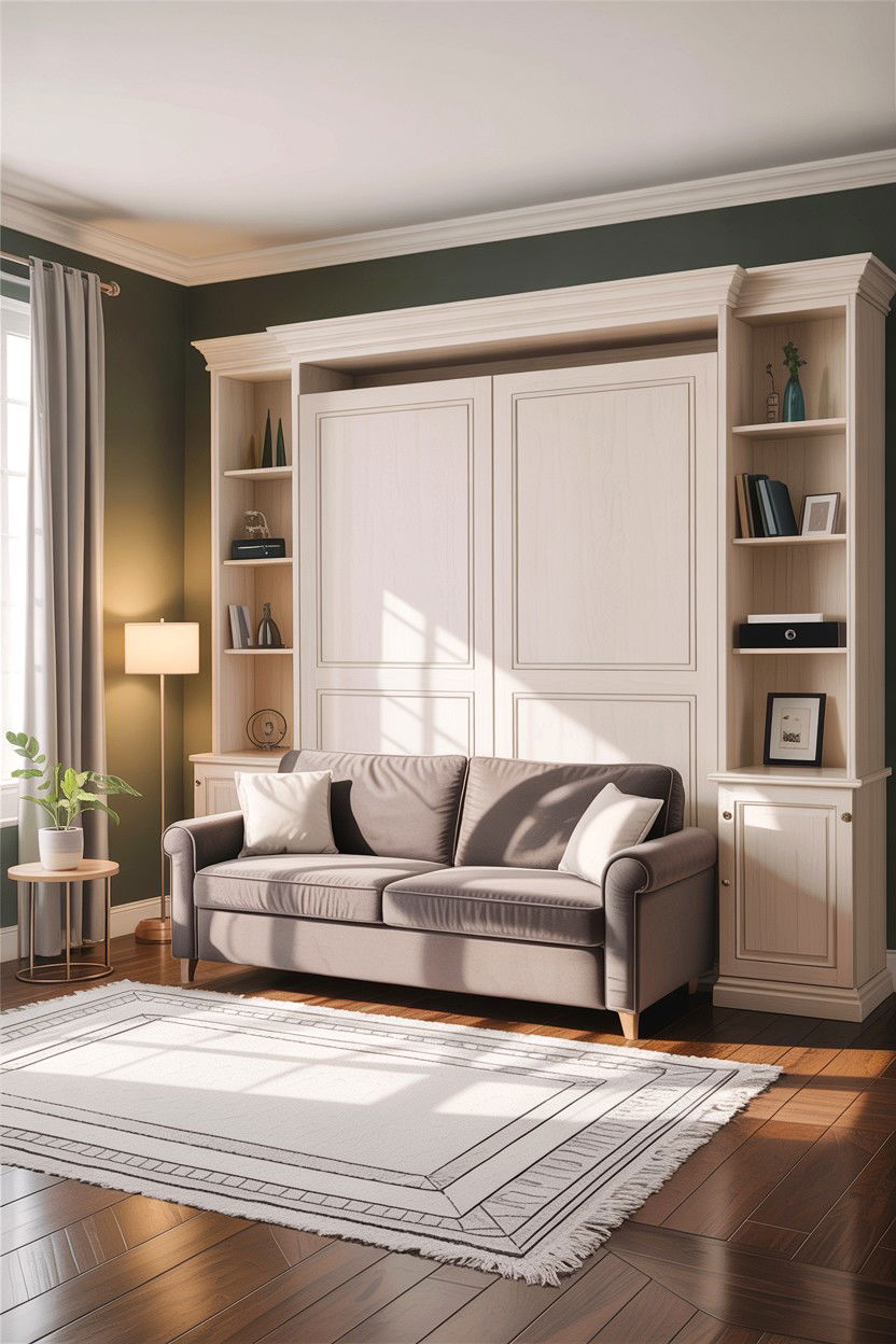 Murphy Bed Sofa - 30 small living room space storage ideas