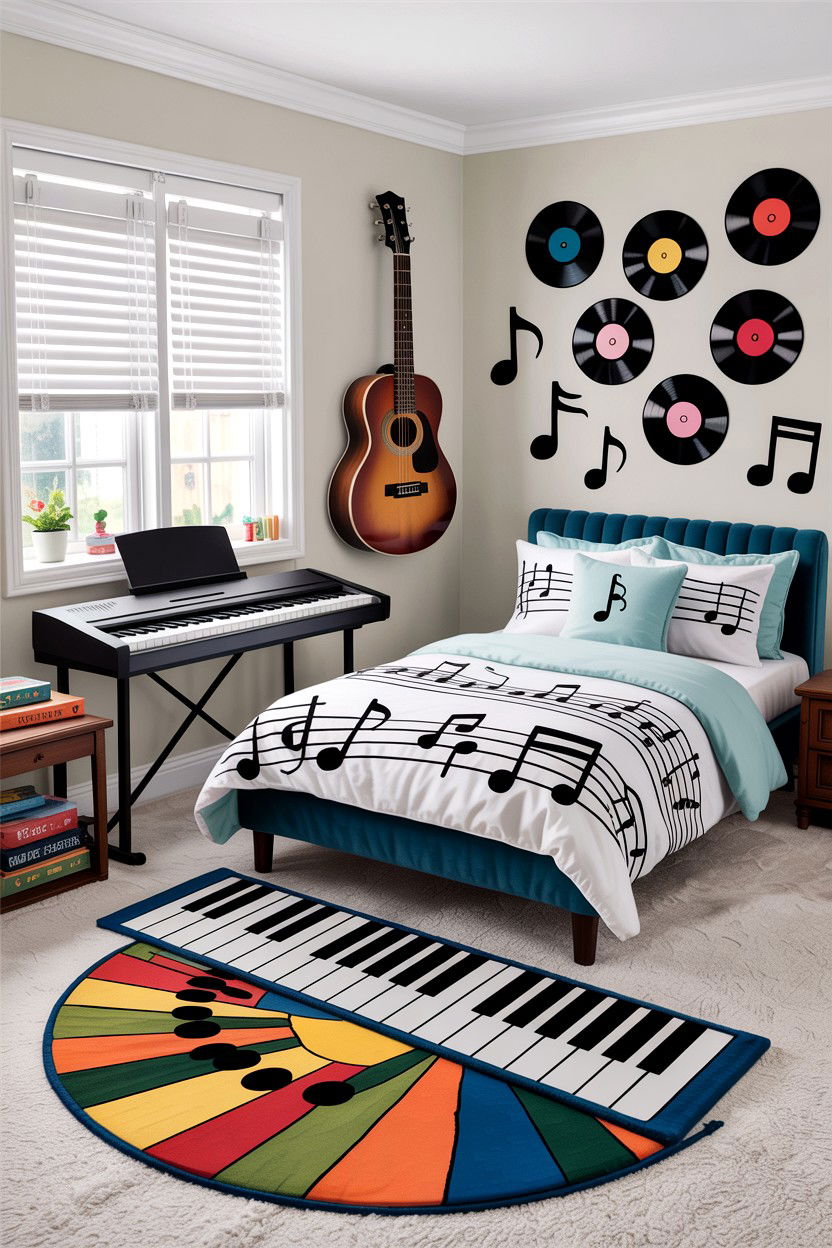 Music Themed Bedroom - 30 elementary age bedroom ideas