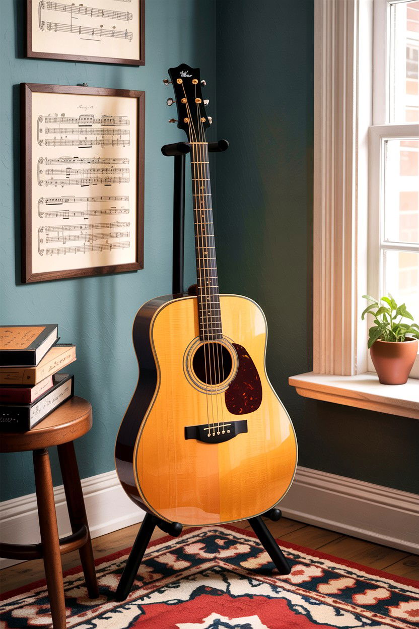Musical Instrument Display - 30 living room corner ideas