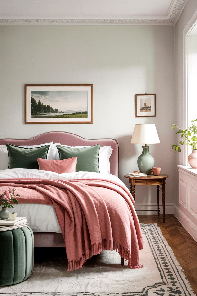 Muted Pastel Accent Bedroom - 30 Swedish bedroom ideas
