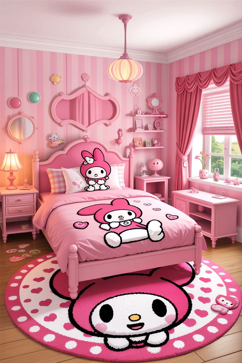 My Melody Pink Bedroom - 30 kawaii bedroom ideas