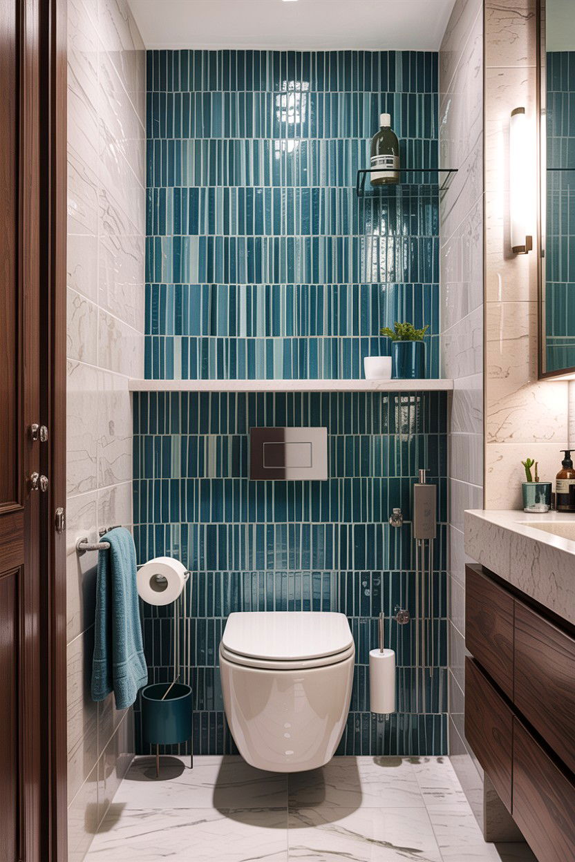 Narrow Bathroom Accent Wall - 30 galley bathroom ideas