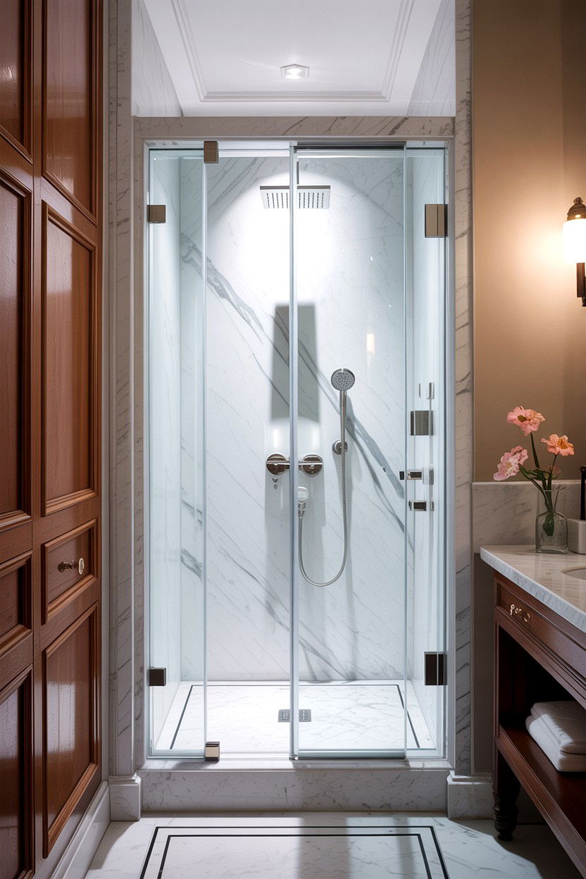 Narrow Bathroom Glass Shower - 30 galley bathroom ideas