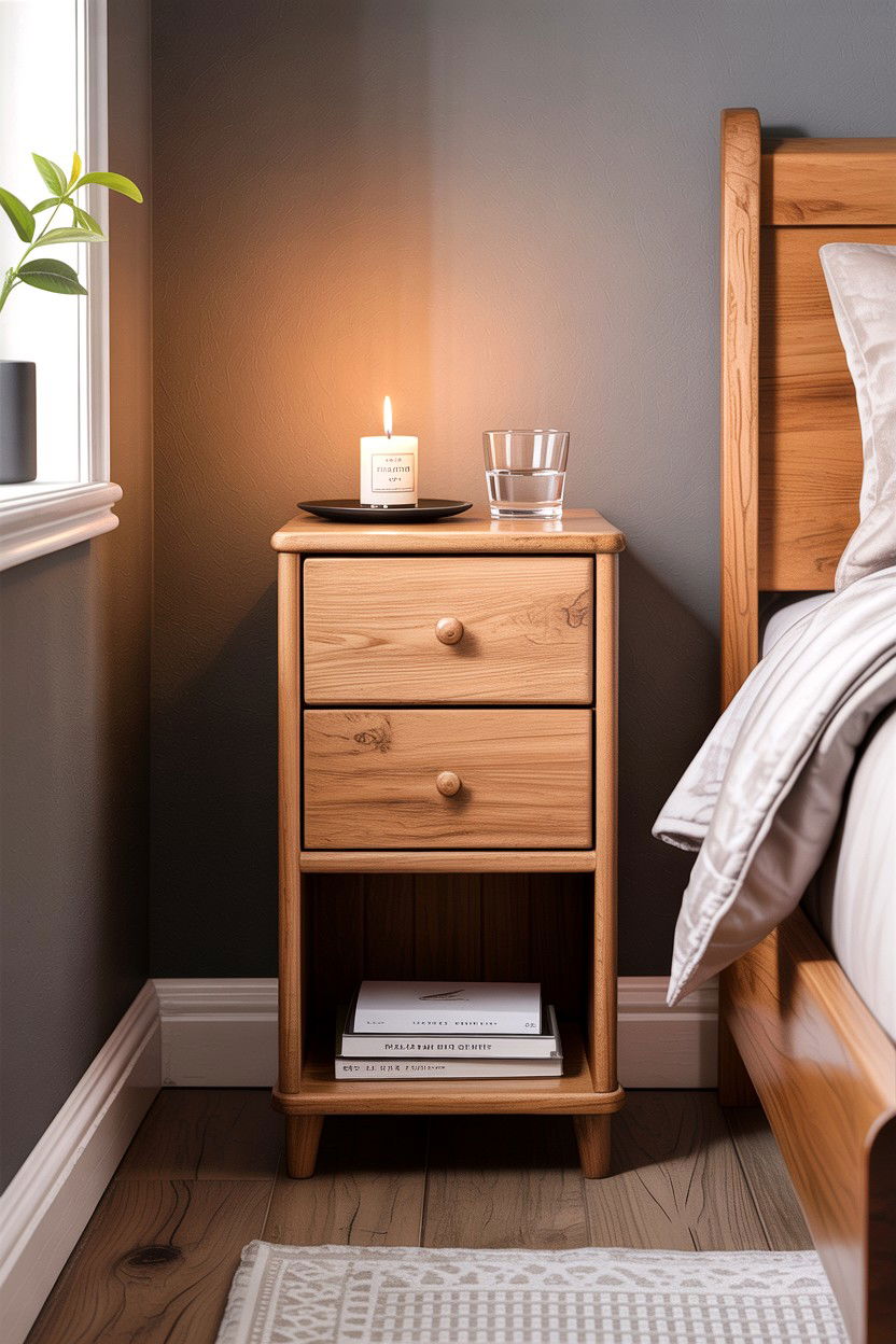 Narrow Nightstand - 30 bedroom nightstand ideas