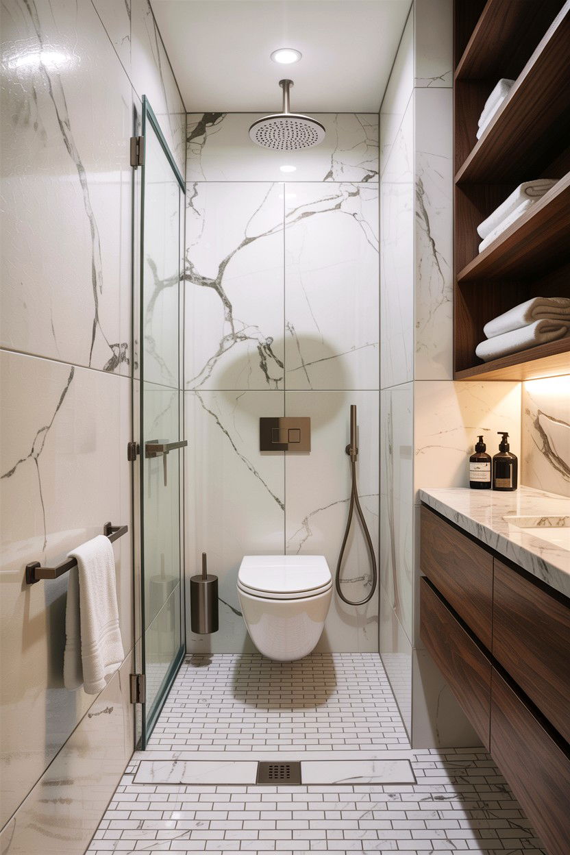 Narrow closet wet room - 30 closet to bathroom conversion ideas