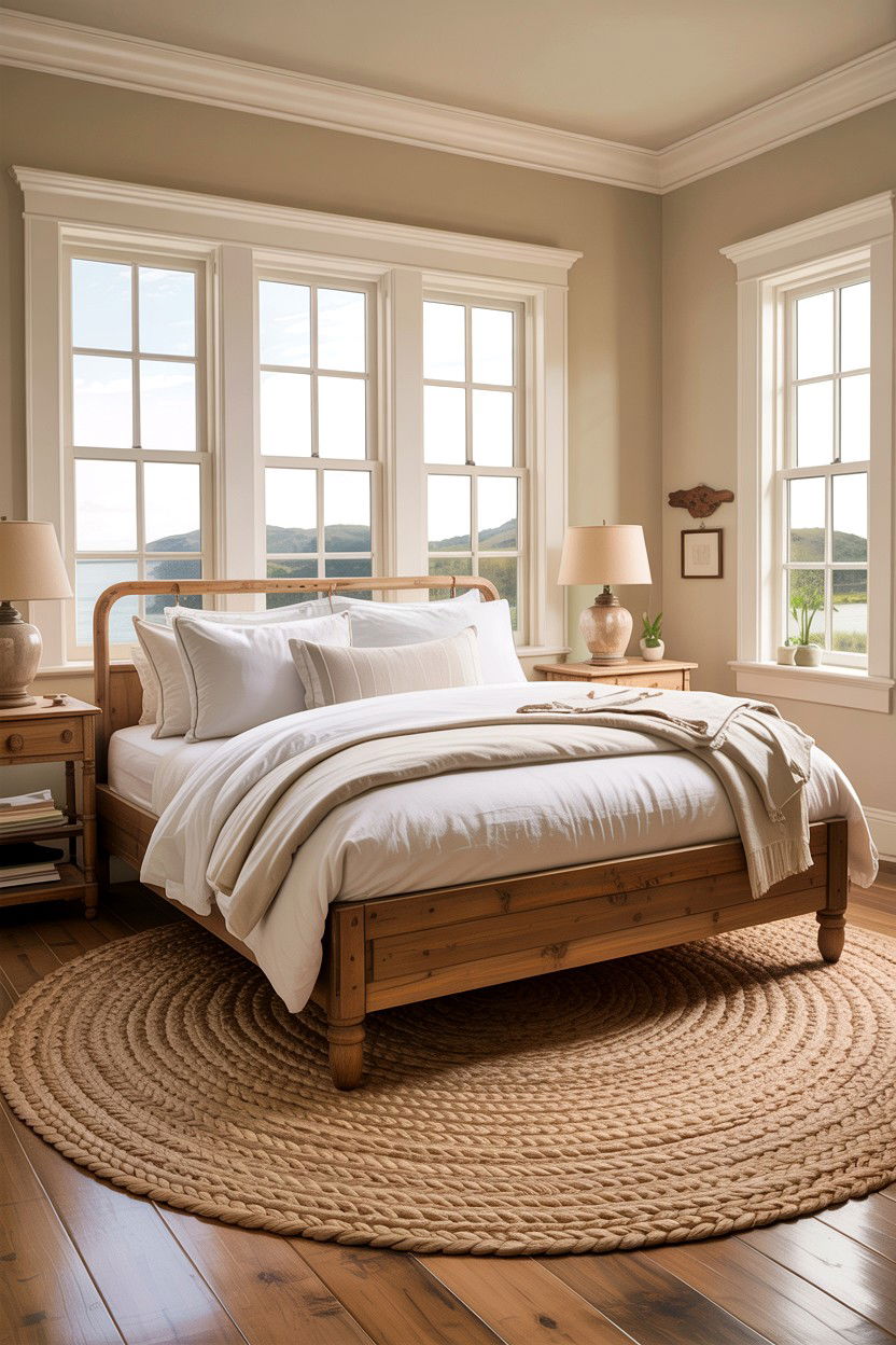 Natural Braided Jute Rug - 30 bedroom jute rugs