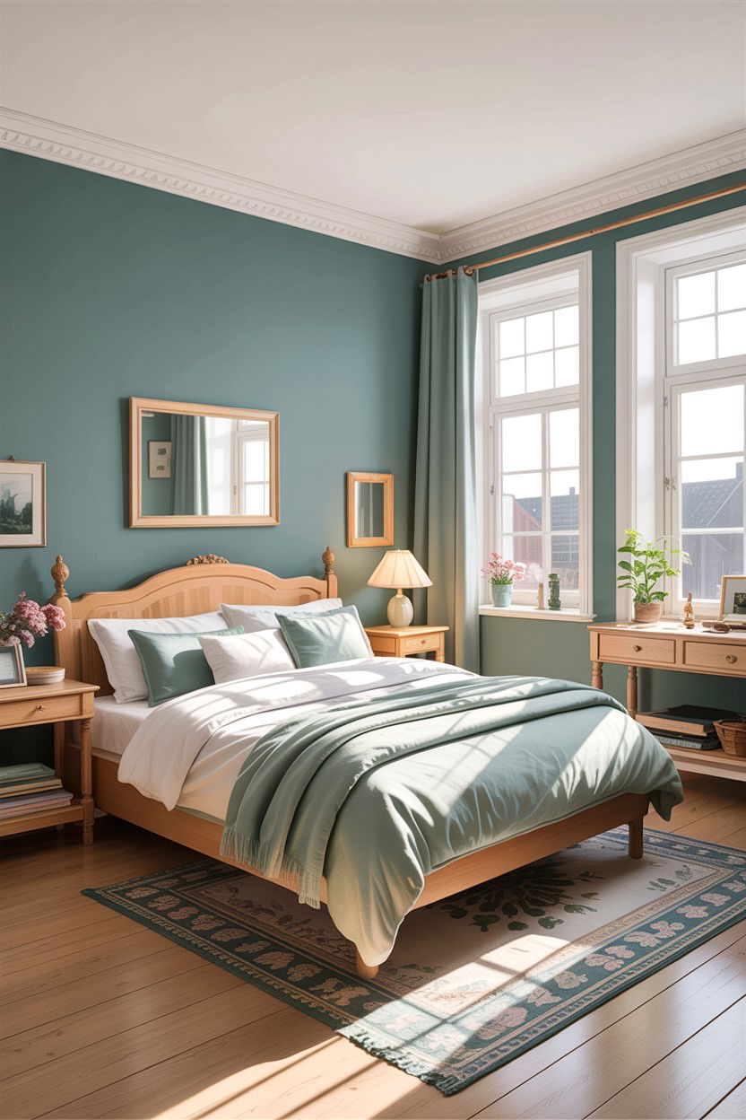 Natural Light Teal Scandinavian Bedroom - 30 scandinavian teal bedroom ideas