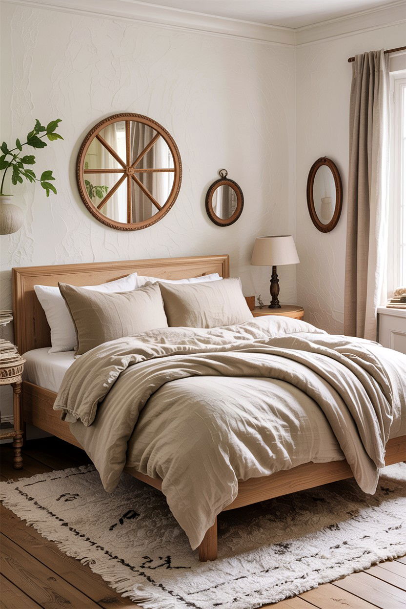 Natural Linen Bedding - 30 country house bedroom ideas