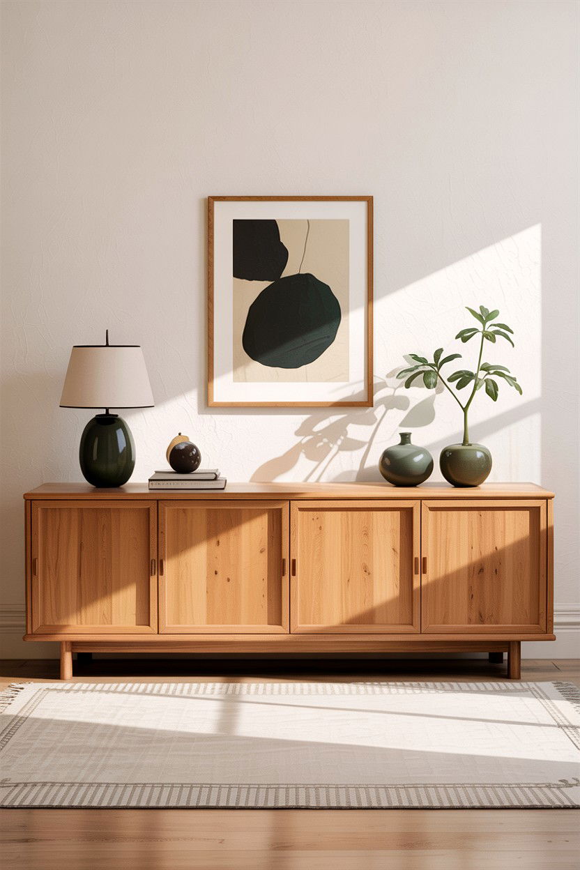 Natural Oak Credenza - 30 living room Japanese furniture ideas