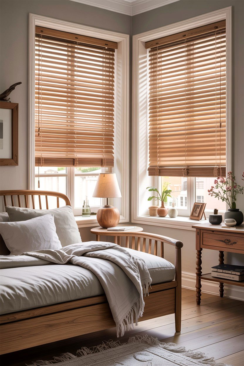 Natural Oak Venetian Blinds - 30 bedroom venetian blinds