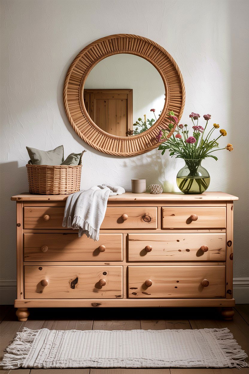 Natural Pine Extra Wide Dresser - 30 bedroom wide dressers