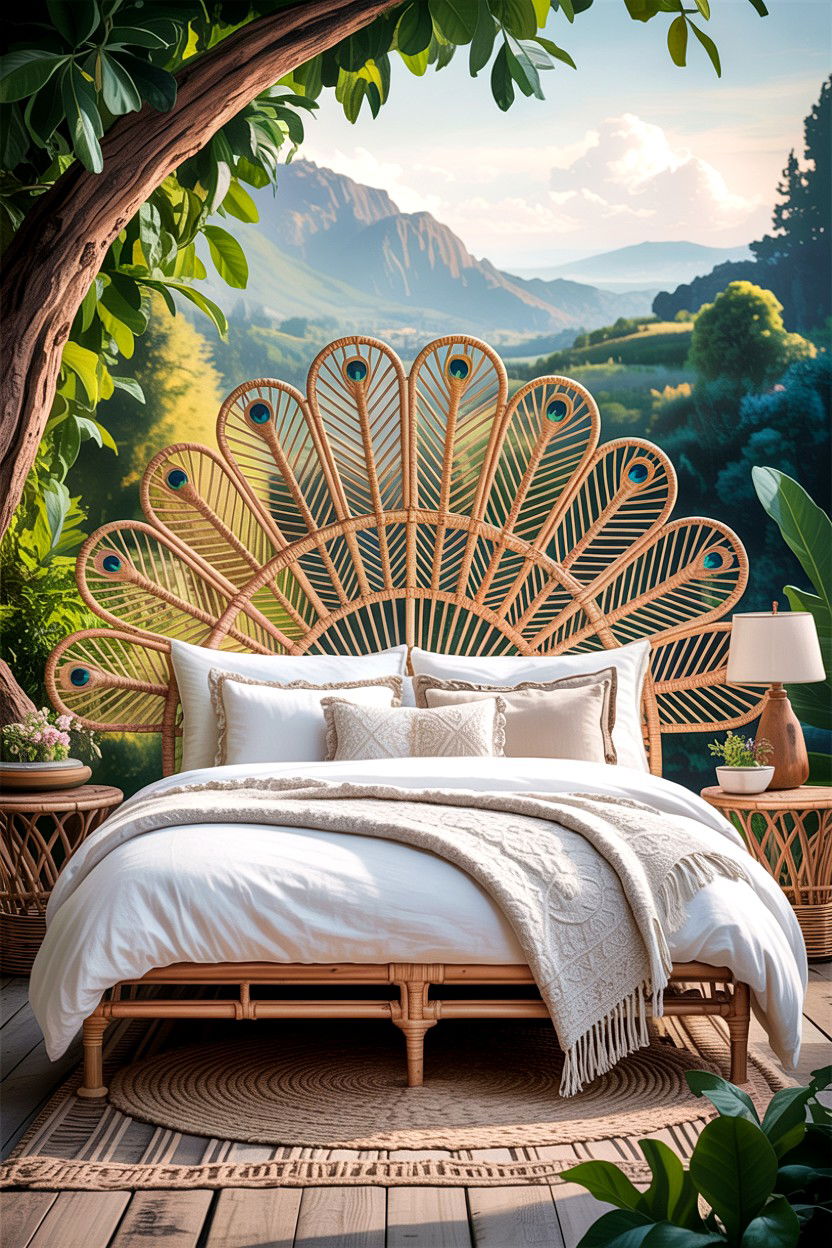 Natural Rattan Headboard - 30 bedroom headboards