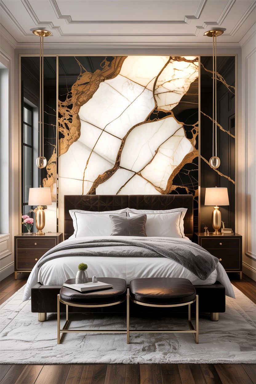 Natural Stone Accent Wall - 30 architect bedroom ideas