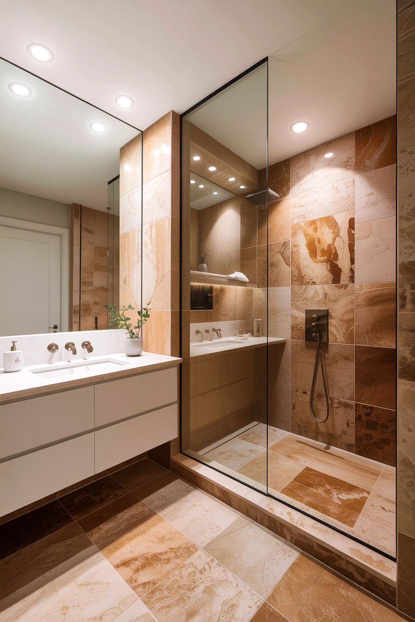 Natural Stone Tile - 30 contemporary bathroom ideas