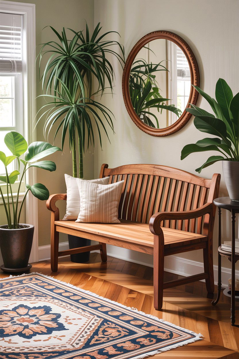 Natural Teak Bench - 30 bedroom benches