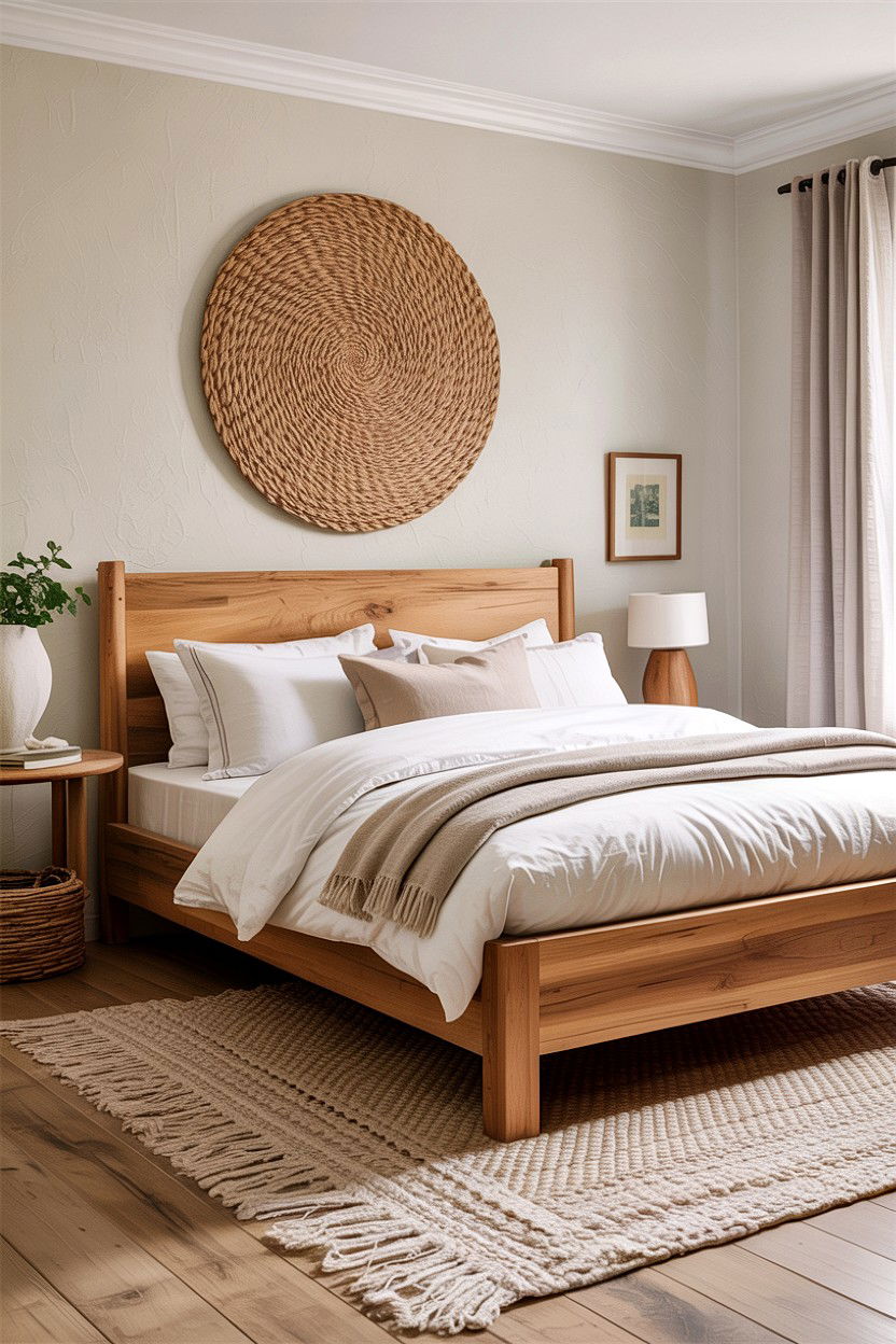 Natural Wood Bed Frame - 30 California casual bedroom ideas