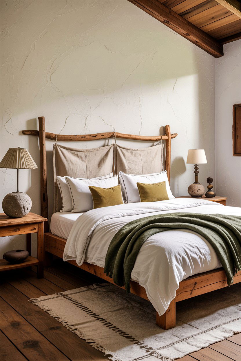 Natural flax linen headboard - 30 bedroom linen headboards