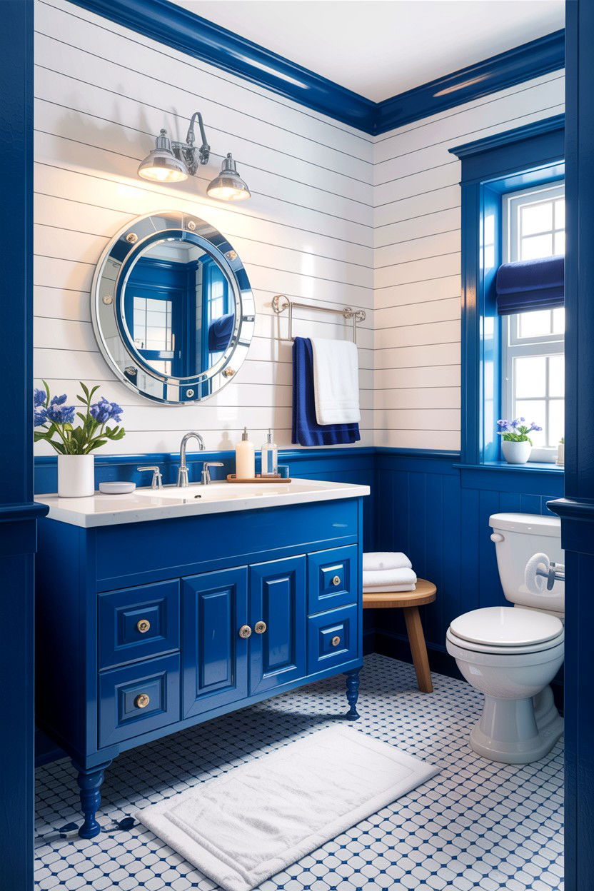 Nautical Blue Bathroom - 30 cobalt blue bathroom ideas