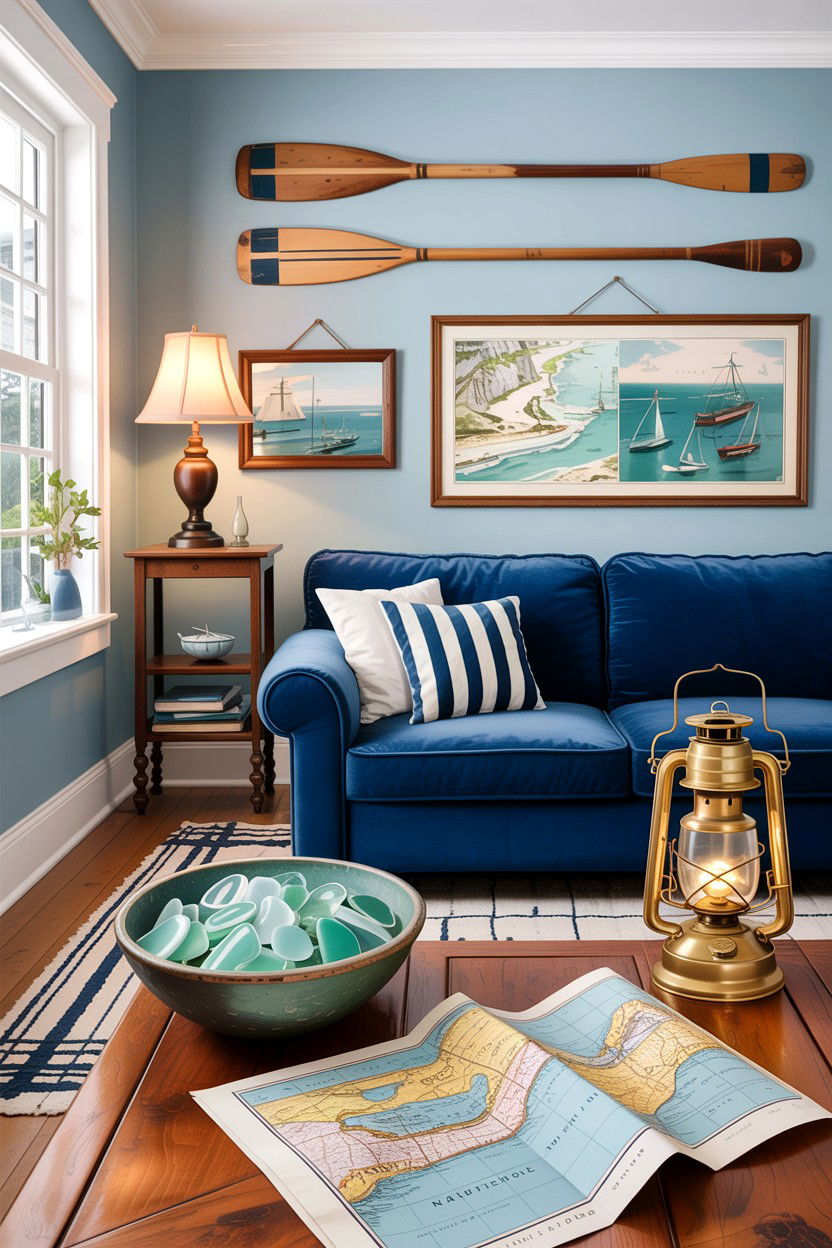 Nautical decor - 30 cape cod living room ideas