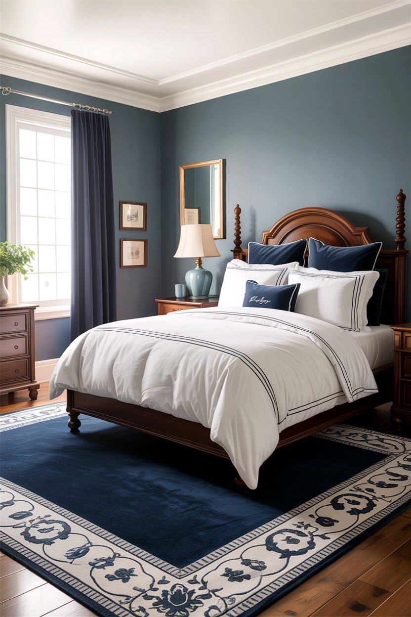 Navy And Gray Traditional Bedroom - 30 traditional gray bedroom ideas