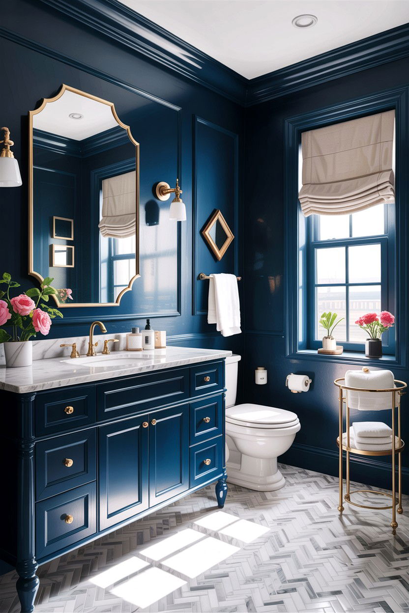 Navy Blue Bathroom - 30 classic bathroom ideas
