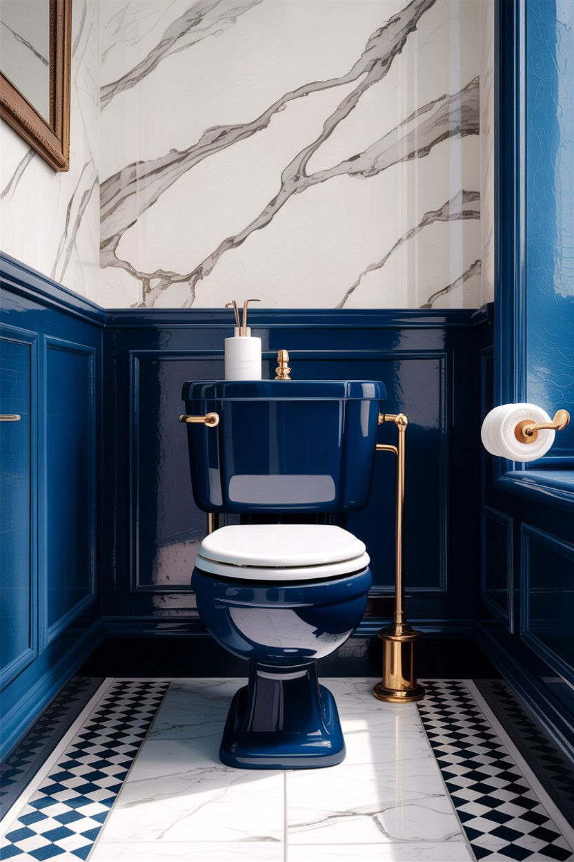 Navy Blue Bathroom Toilet - 30 comfort height toilet ideas