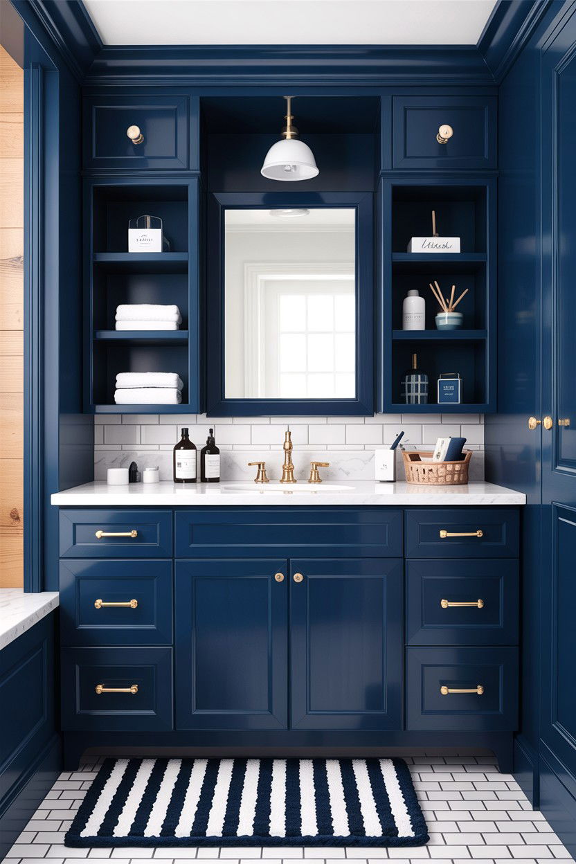 Navy Blue Bathroom Vanity - 30 custom bathroom vanity ideas