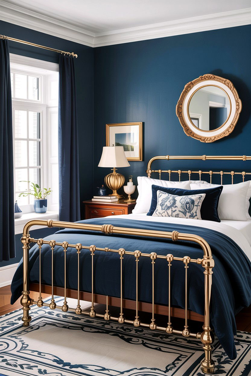 Navy Blue Bedroom Brass Bed - 30 bedroom brass beds