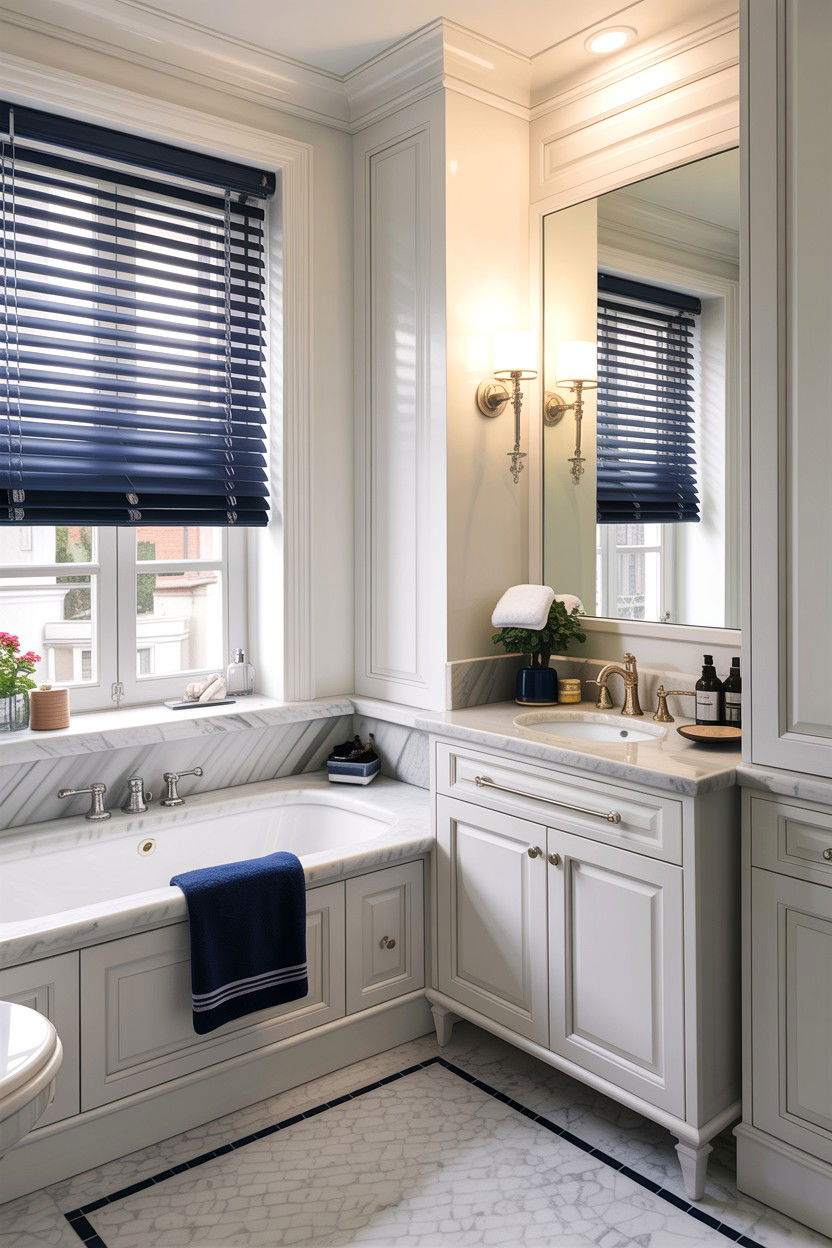 Navy Blue Blinds - 30 bathroom blinds ideas