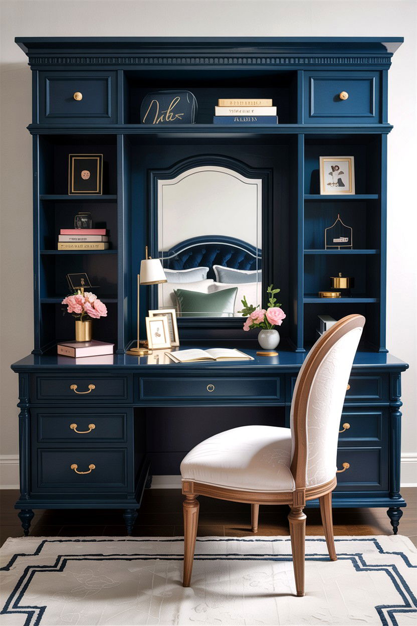 Navy Blue Desk - 30 bedroom writing desks
