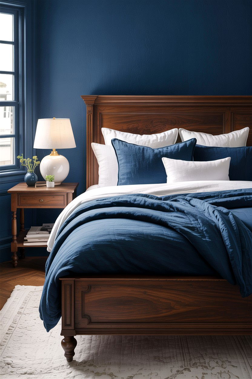 Navy Blue Linen Bedding - 30 bedroom linen bedding ideas