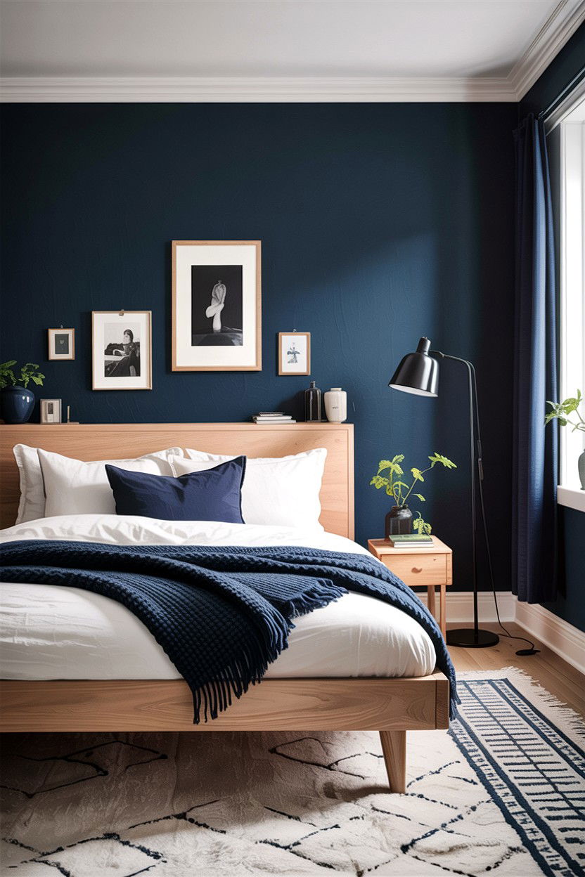 Navy Blue Scandinavian Bedroom - 30 scandinavian blue bedroom ideas