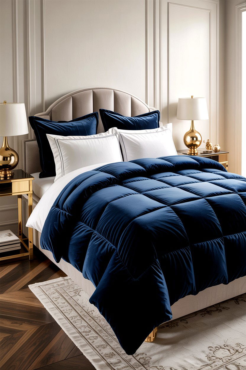 Navy Blue Velvet Comforter - 30 bedroom comforter sets