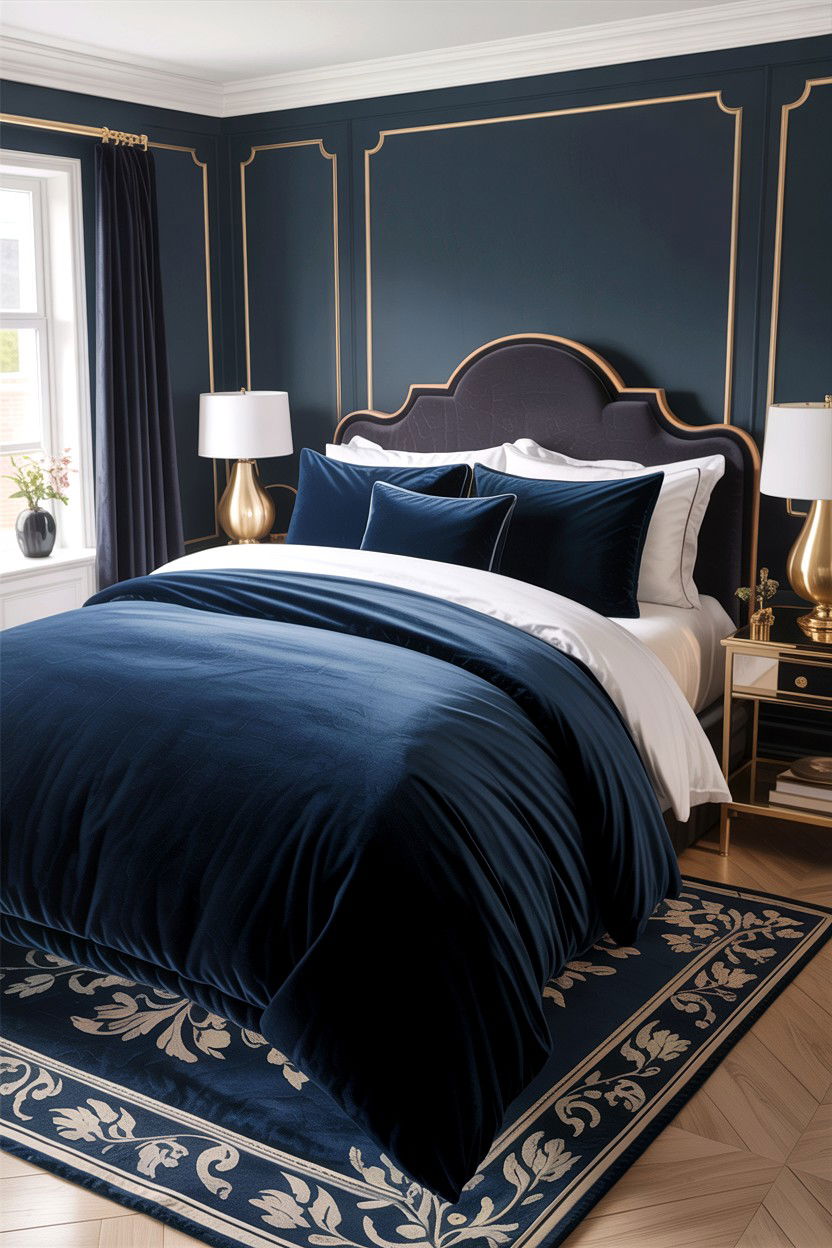Navy Blue Velvet Duvet - 30 bedroom duvet covers