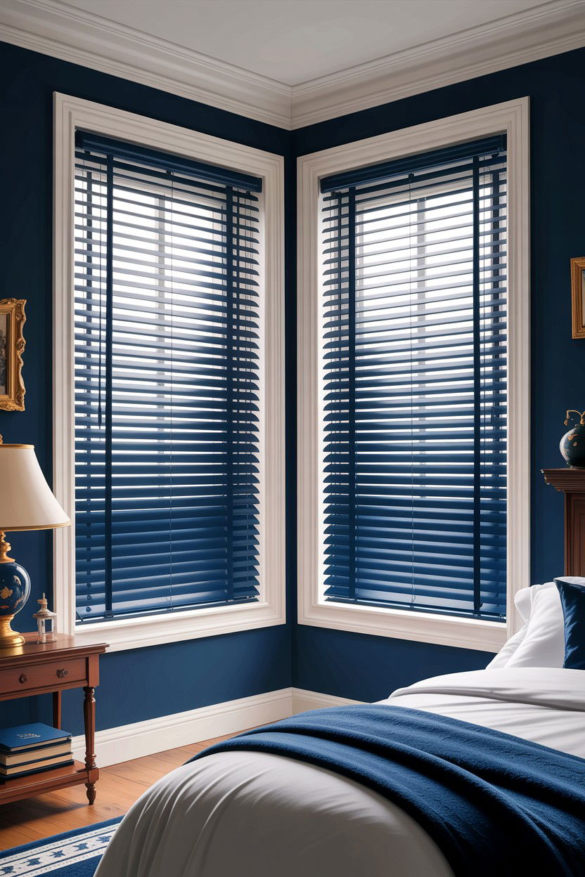 Navy Blue Venetian Blinds - 30 bedroom venetian blinds