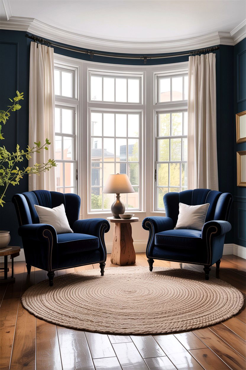 Navy Velvet Chair Living Room - 30 rustic navy living room ideas