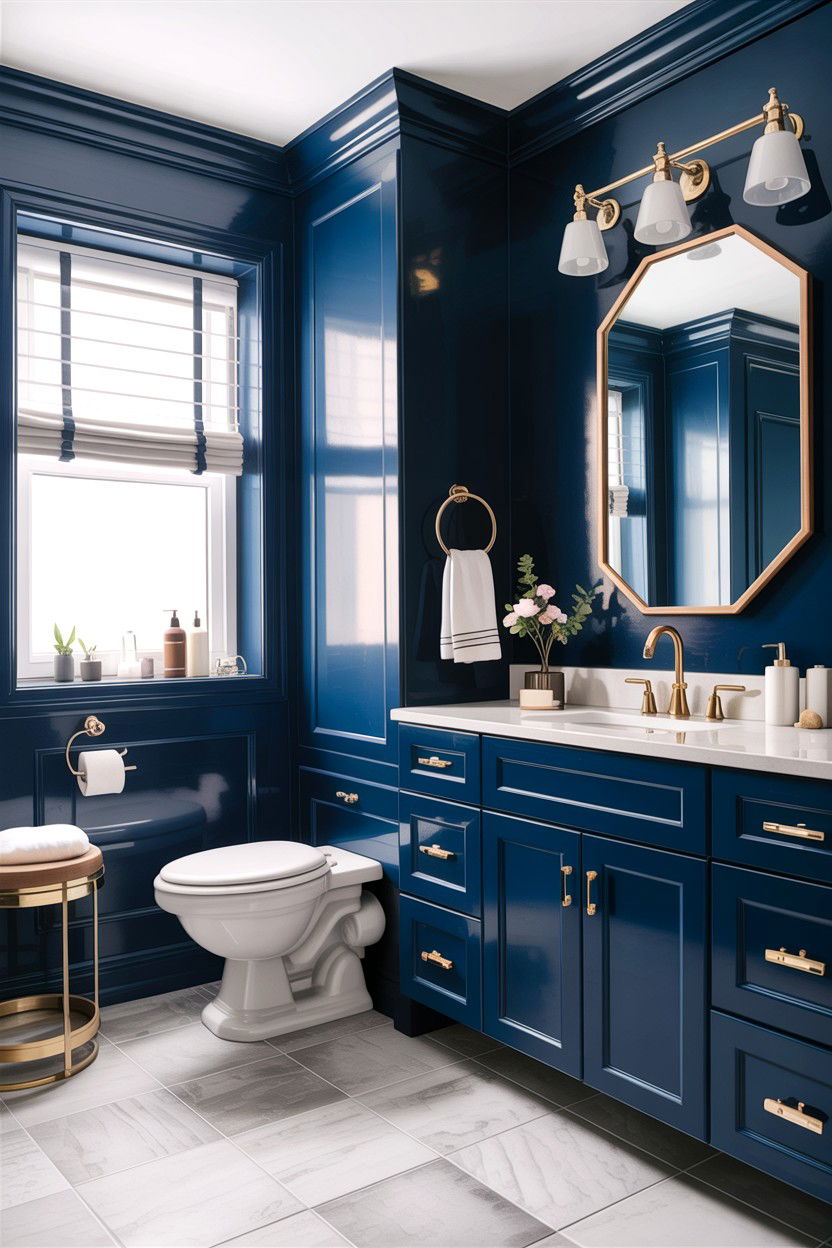 Navy blue bathroom - 30 Home Depot bathroom ideas
