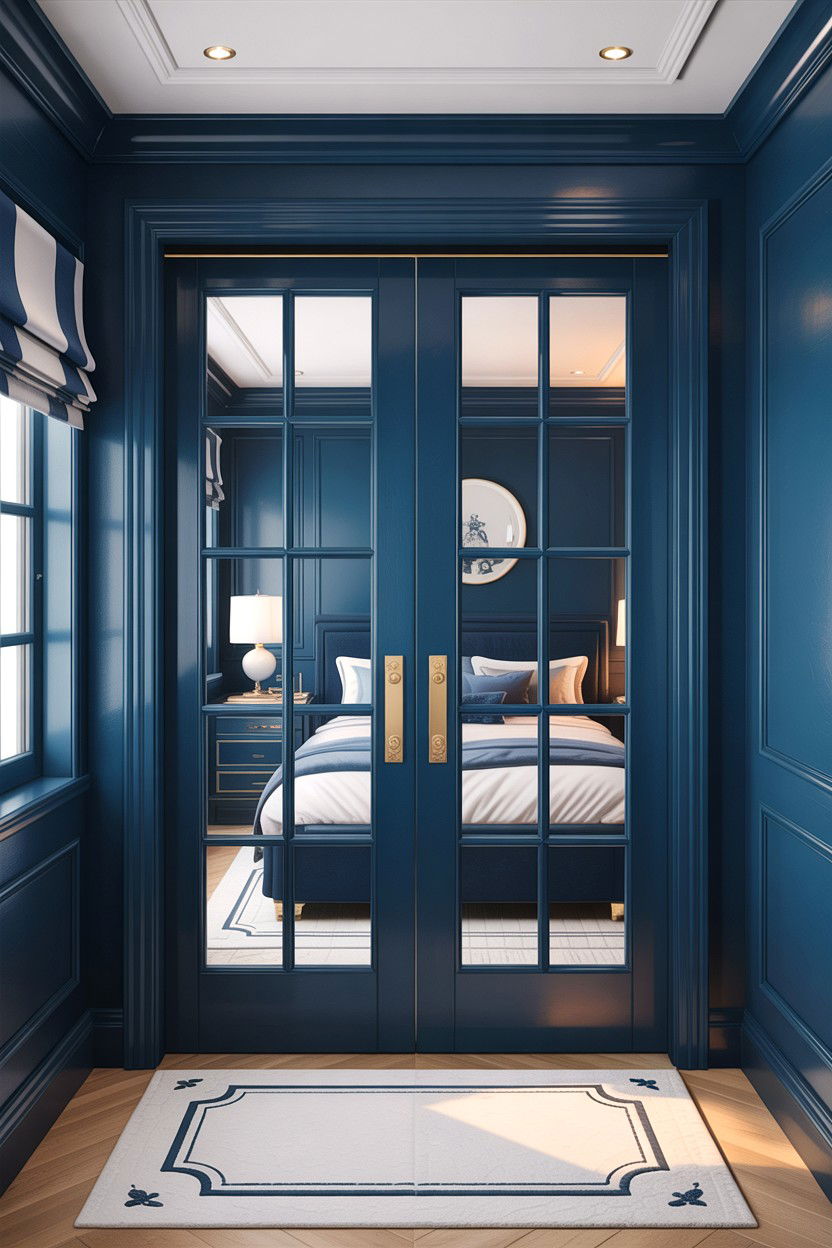Navy blue bifold doors - 30 bedroom bifold doors