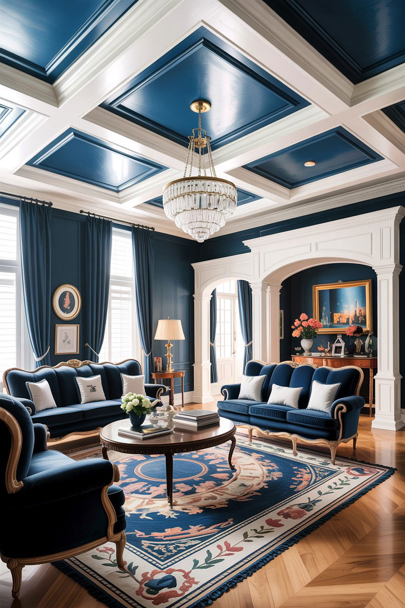30 Traditional Navy Living Room Ideas for Bold Style