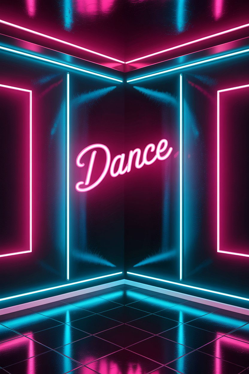 Neon Dance Room - 30 dance bedroom ideas