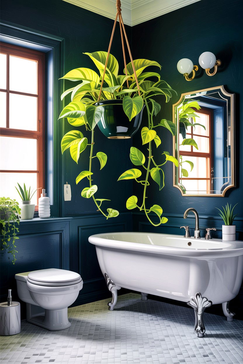 Neon pothos bathroom - 30 hanging plants for bathroom ideas
