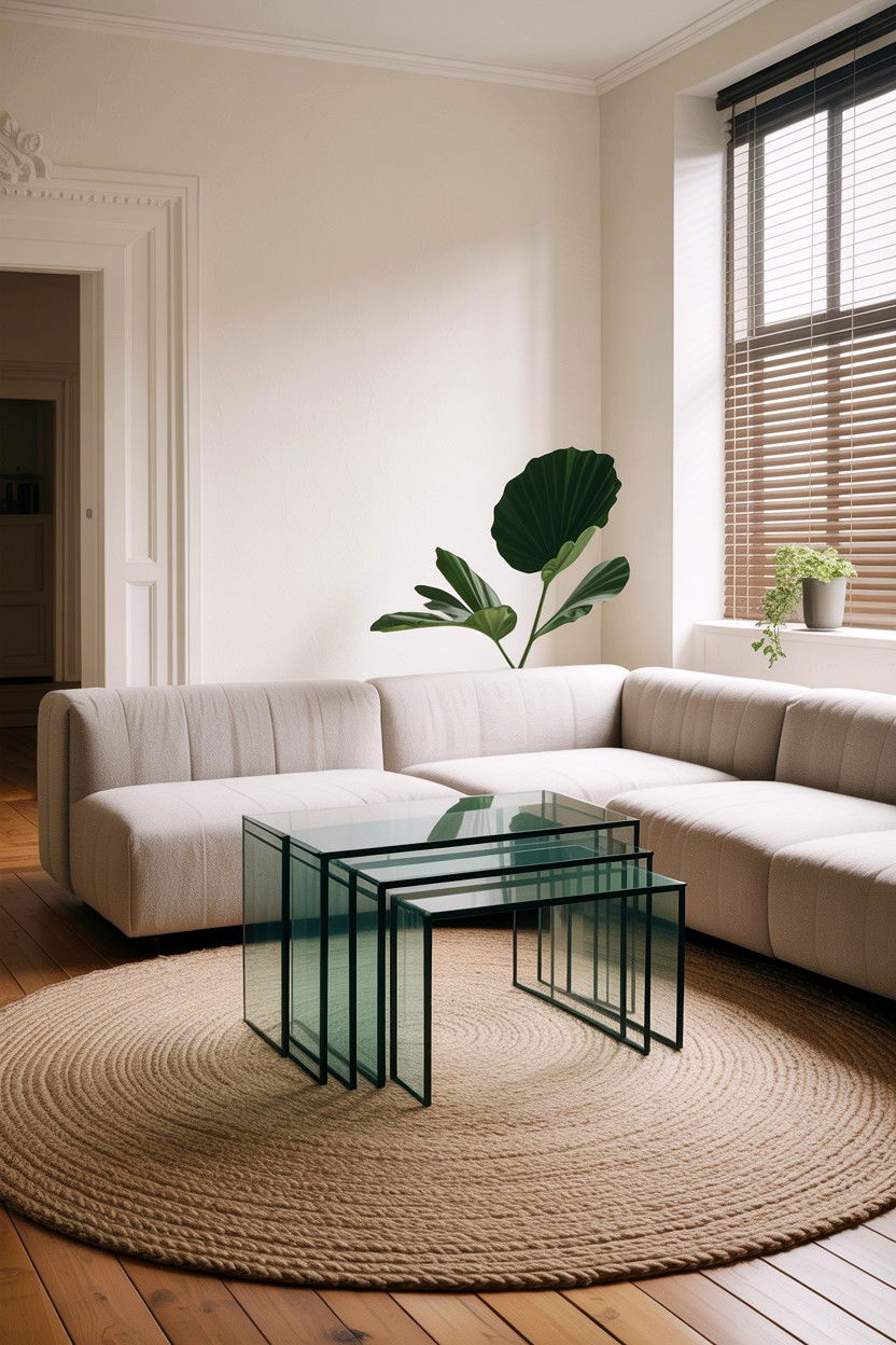 Nesting Glass Coffee Table - 30 living room glass coffee tables