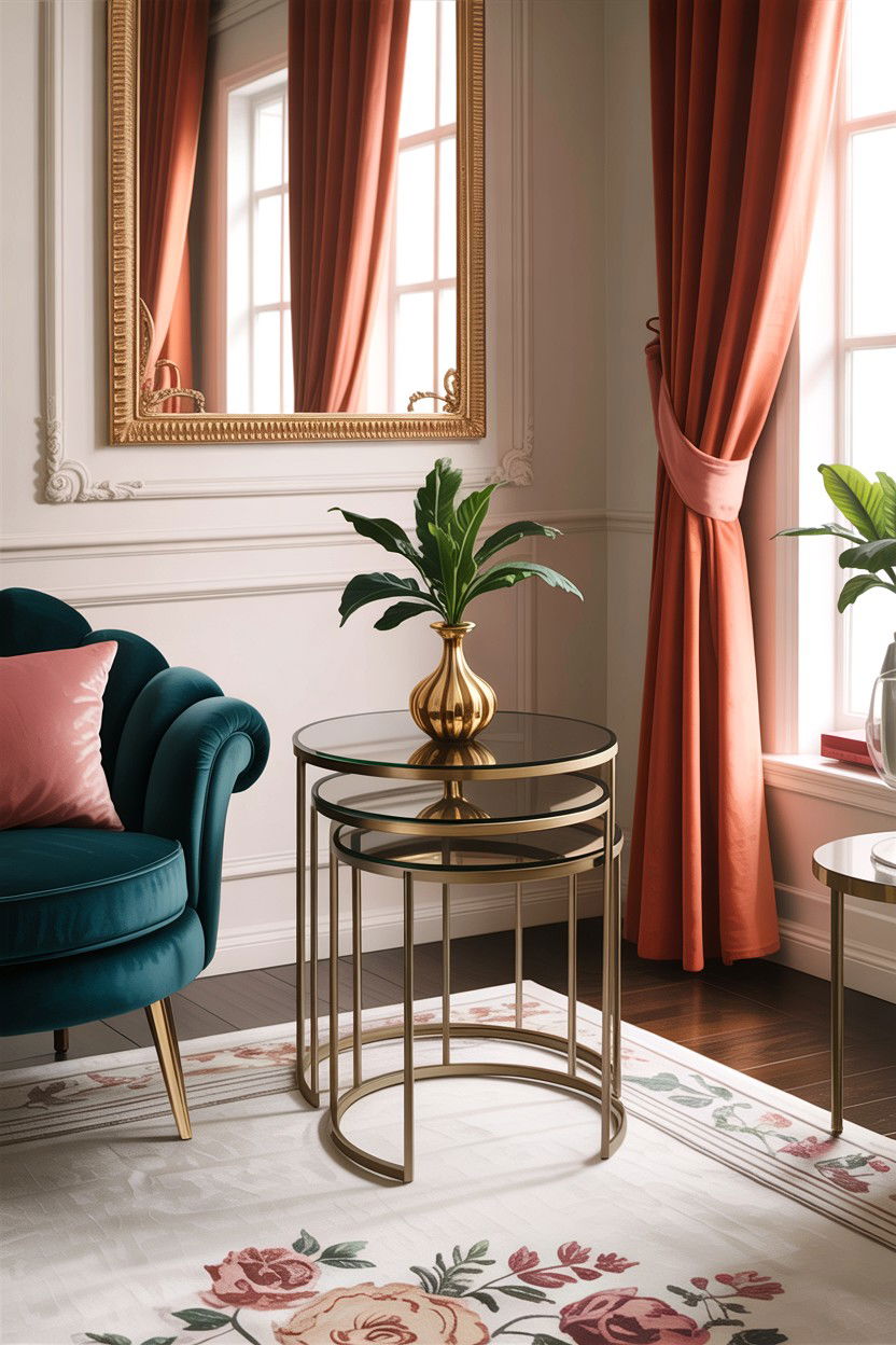 Nesting Tables - 30 small living room space storage ideas