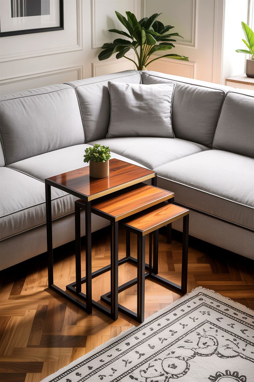 Nesting side tables - 30 living room Indian furniture ideas