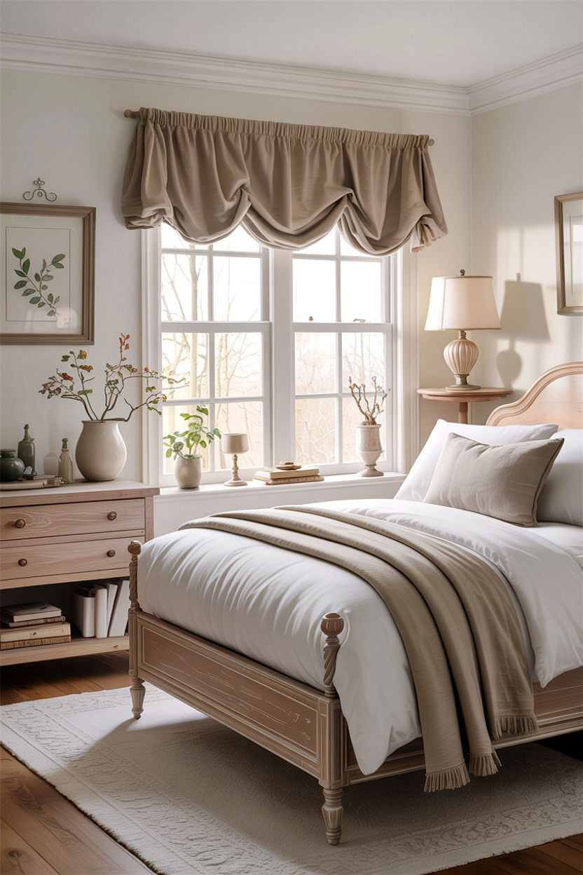 Neutral Color Valance - 30 bedroom window valances