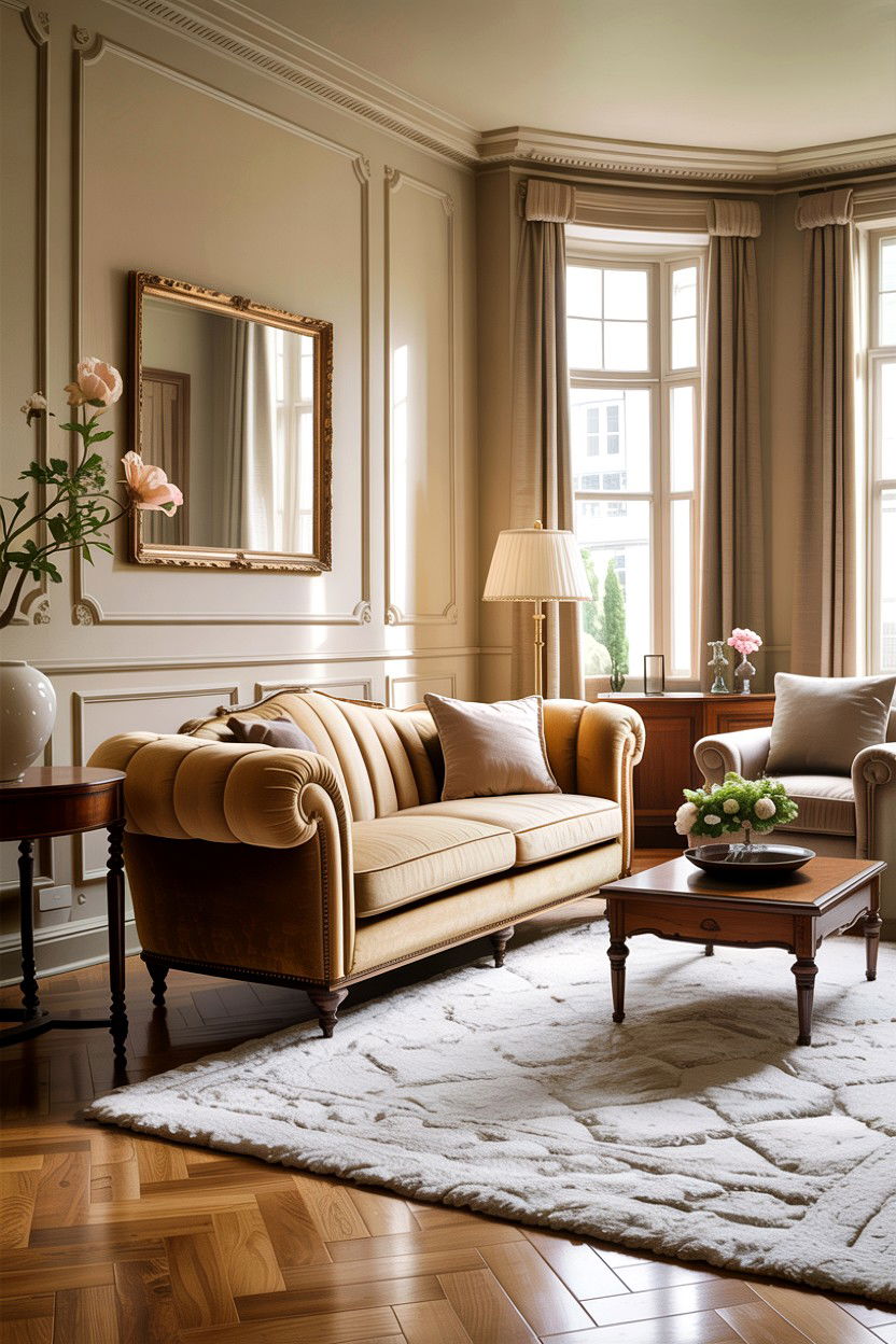 Neutral Edwardian living room - 30 Edwardian living room ideas